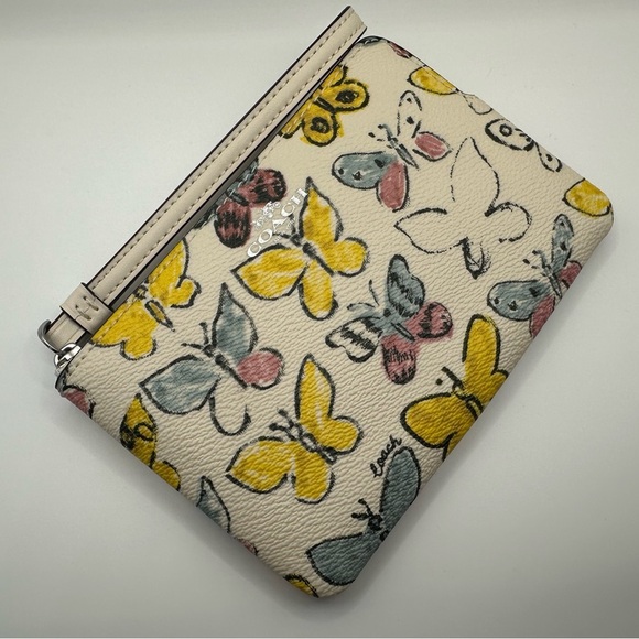 Coach NWT Corner Zip Wristlet With Butterfly Print - Picture 7 of 11